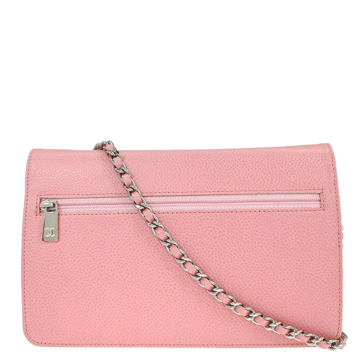 Chanel 2005-2006 Pink Caviar Skin Timeless WOC Wallet on Chain Bag