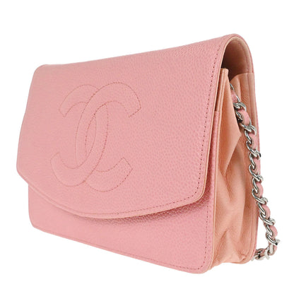 Chanel 2005-2006 Pink Caviar Skin Timeless WOC Wallet on Chain Bag