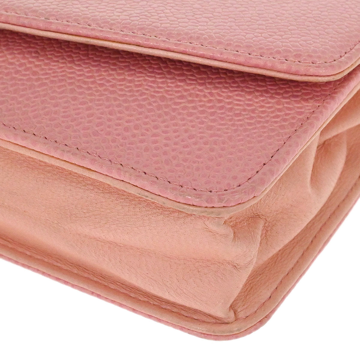 Chanel 2005-2006 Pink Caviar Skin Timeless WOC Wallet on Chain Bag