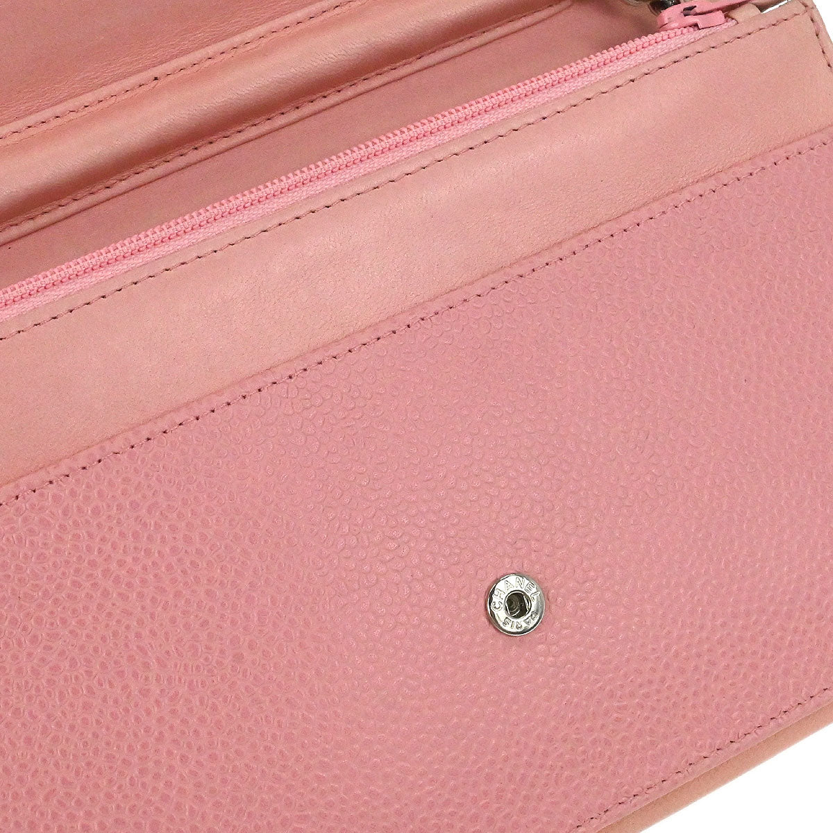 Chanel 2005-2006 Pink Caviar Skin Timeless WOC Wallet on Chain Bag
