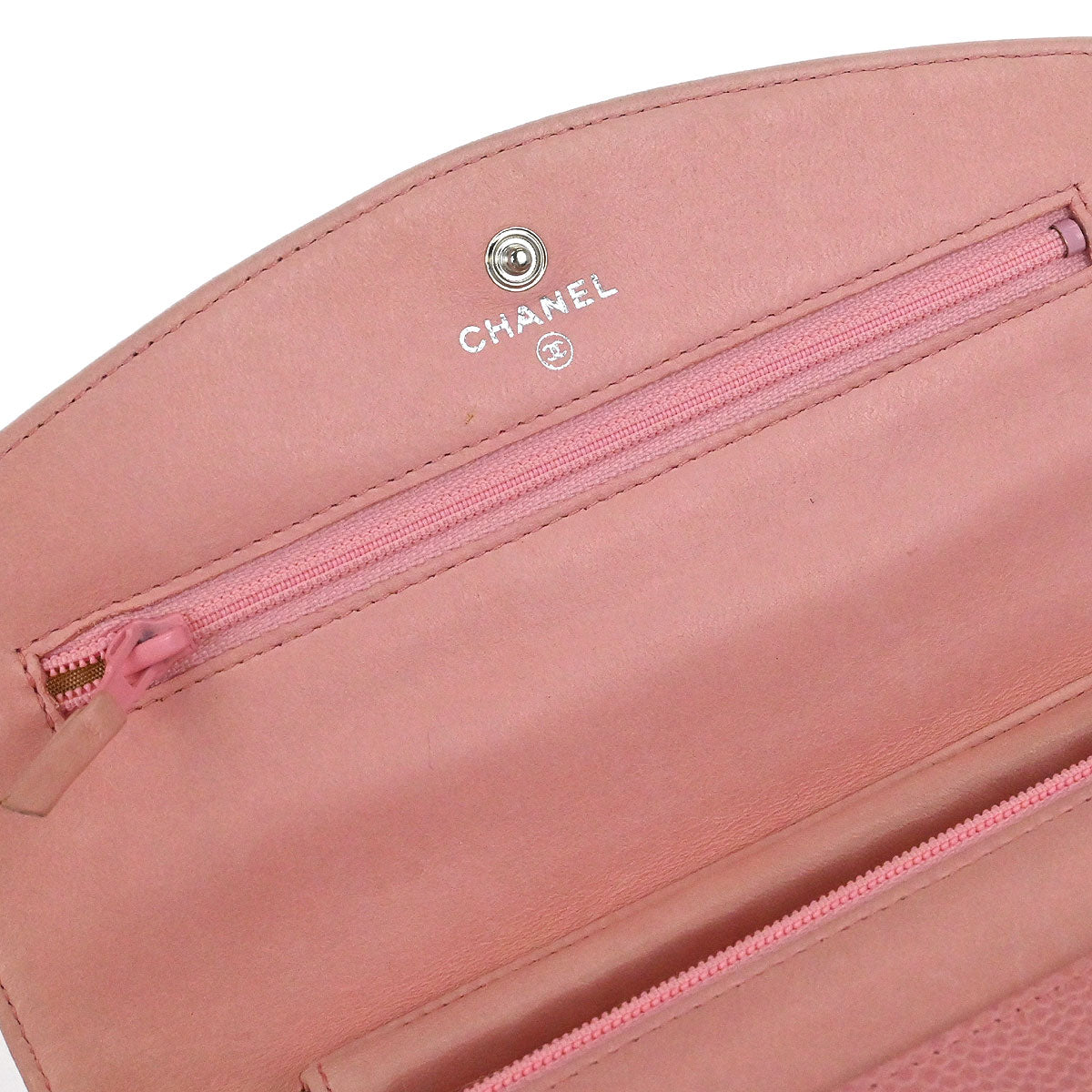 Chanel 2005-2006 Pink Caviar Skin Timeless WOC Wallet on Chain Bag