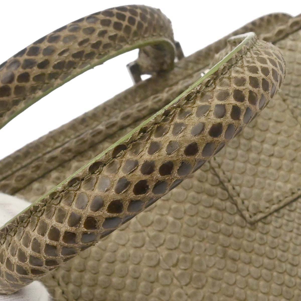 Loewe * Beige Python Amazona 28 Handbag