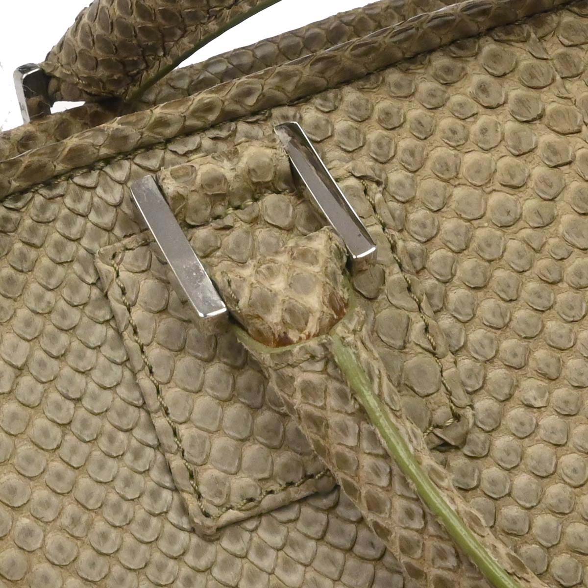 Loewe * Beige Python Amazona 28 Handbag