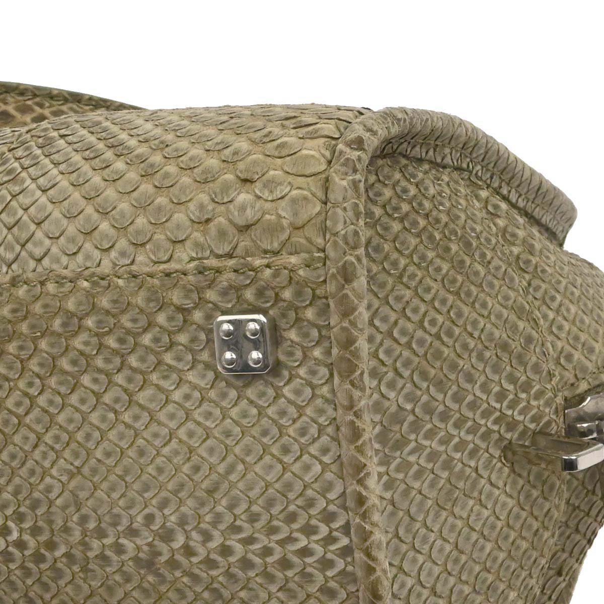 Loewe * Beige Python Amazona 28 Handbag