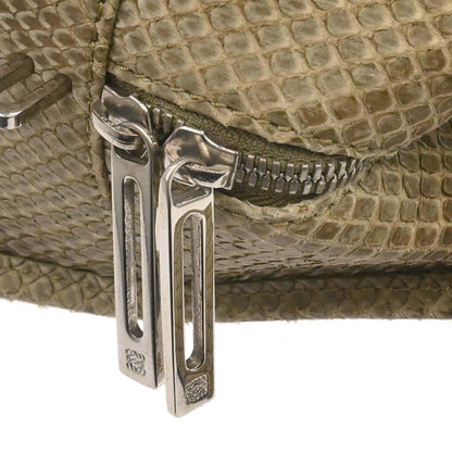 Loewe * Beige Python Amazona 28 Handbag