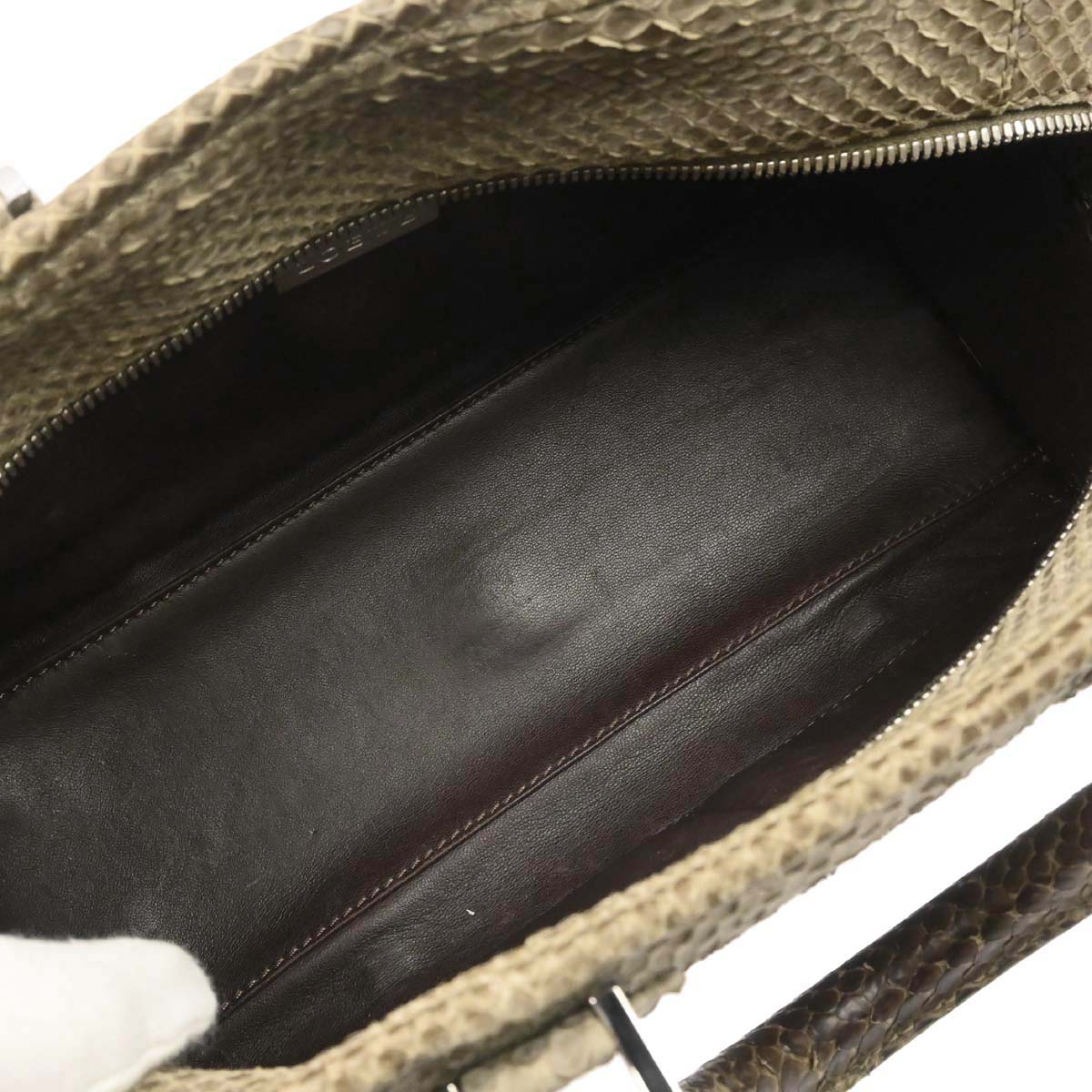 Loewe * Beige Python Amazona 28 Handbag