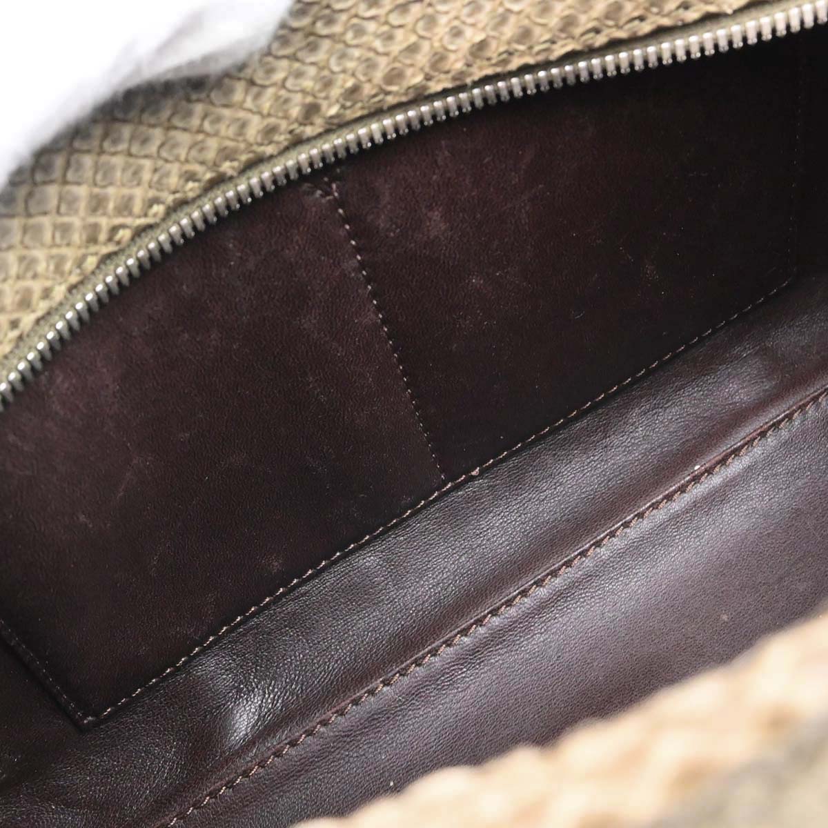 Loewe * Beige Python Amazona 28 Handbag
