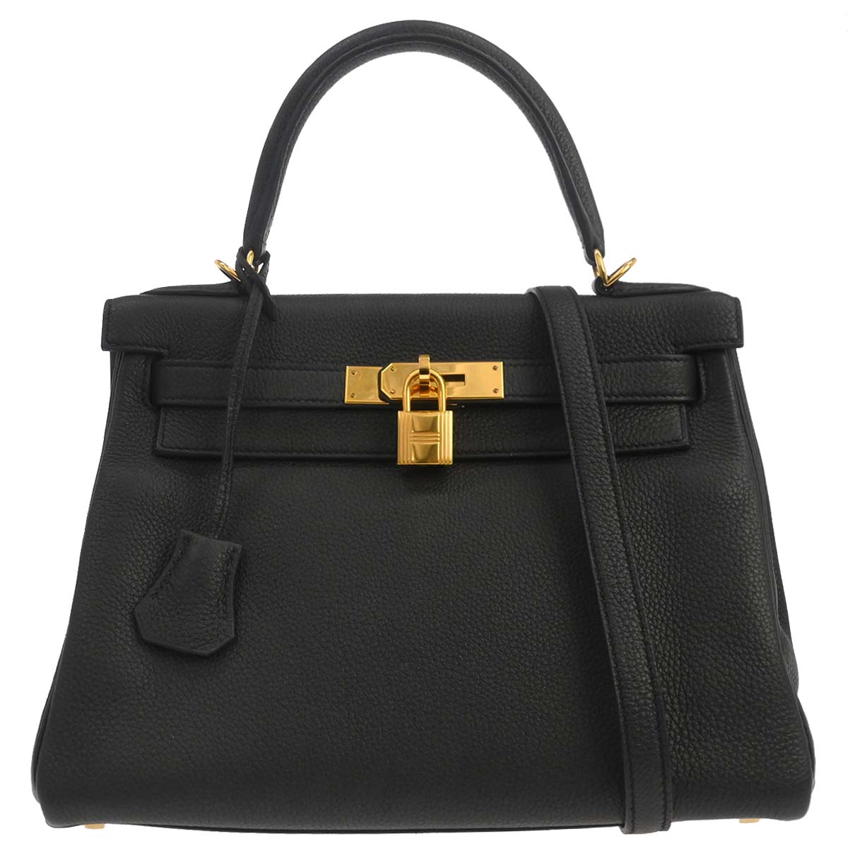 Hermes Black Togo Kelly 28 Retourne 2way Shoulder Handbag
