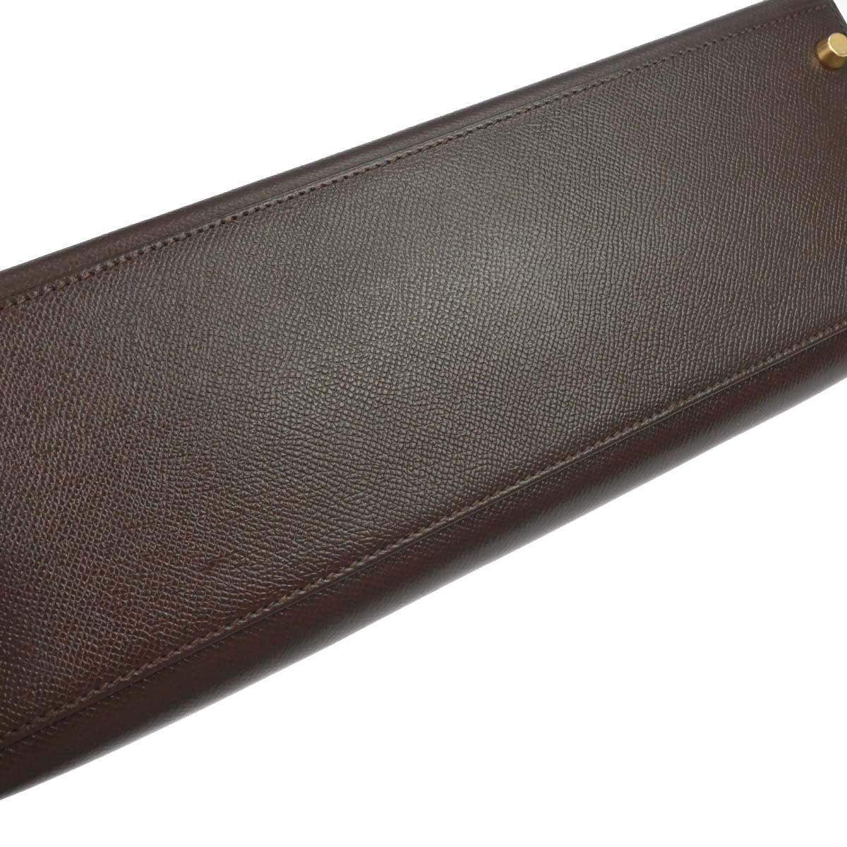Hermes Chocolat Courchevel Kelly 32 Sellier 2way Shoulder Handbag