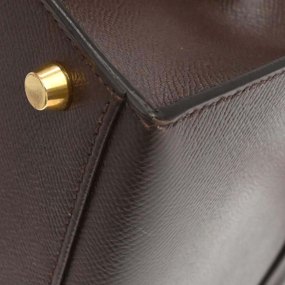 Hermes Chocolat Courchevel Kelly 32 Sellier 2way Shoulder Handbag