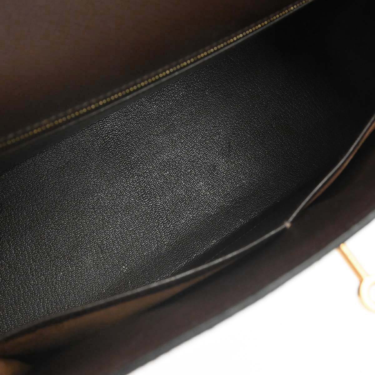 Hermes Chocolat Courchevel Kelly 32 Sellier 2way Shoulder Handbag