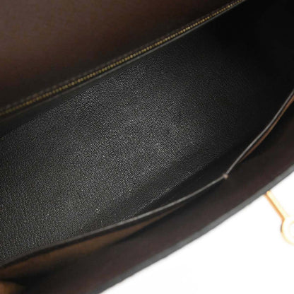 Hermes Chocolat Courchevel Kelly 32 Sellier 2way Shoulder Handbag