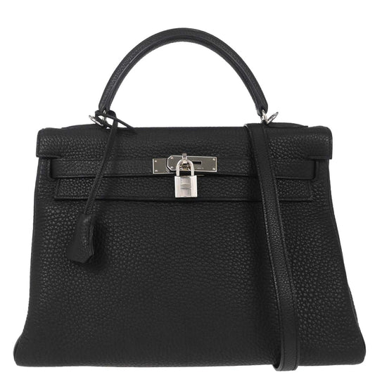 Hermes Black Togo Kelly 32 Retourne 2way Shoulder Handbag