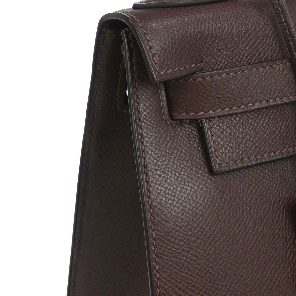 Hermes Chocolat Epsom Kelly 28 Sellier 2way Shoulder Handbag