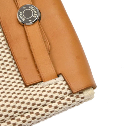 Hermes Black Natural Toile Officier GM Herbag TPM 2 in 1 Shoulder Bag