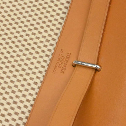 Hermes Black Natural Toile Officier GM Herbag Mini 2 in 1 Clutch Bag