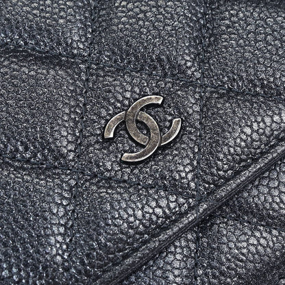 Chanel 2014-2015 Metallic Blue Calfskin Classic WOC Wallet on Chain Bag