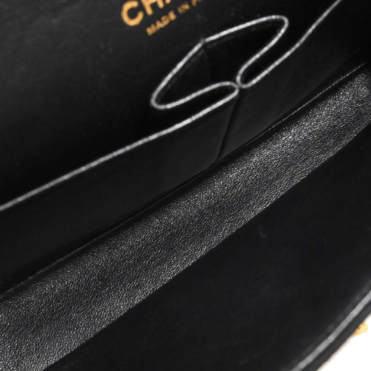 Chanel Black Cotton Medium Classic Double Flap Shoulder Bag