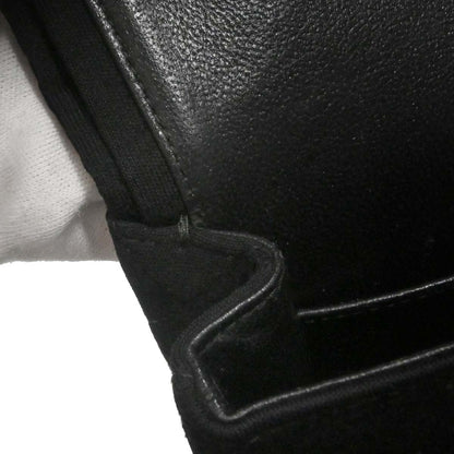 Chanel Black Cotton Medium Classic Double Flap Shoulder Bag