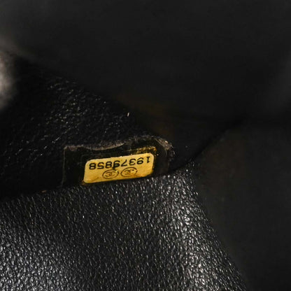 Chanel Black Cotton Medium Classic Double Flap Shoulder Bag