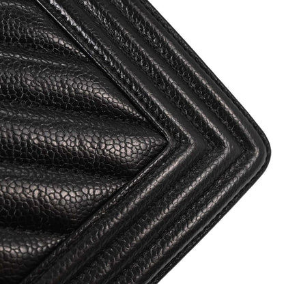 Boy Chanel Black Caviar Chevron Medium Shoulder Bag