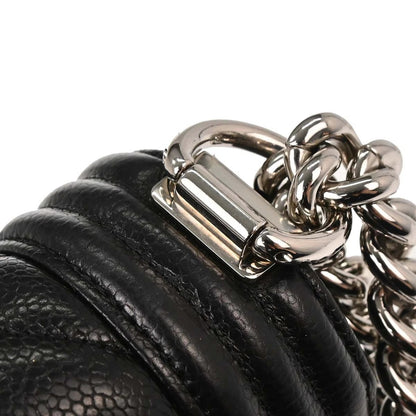 Boy Chanel Black Caviar Chevron Medium Shoulder Bag