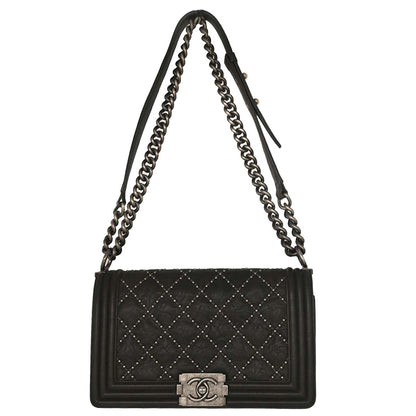 Boy Chanel 2015-2016 Gray Calfskin Medium Shoulder Bag