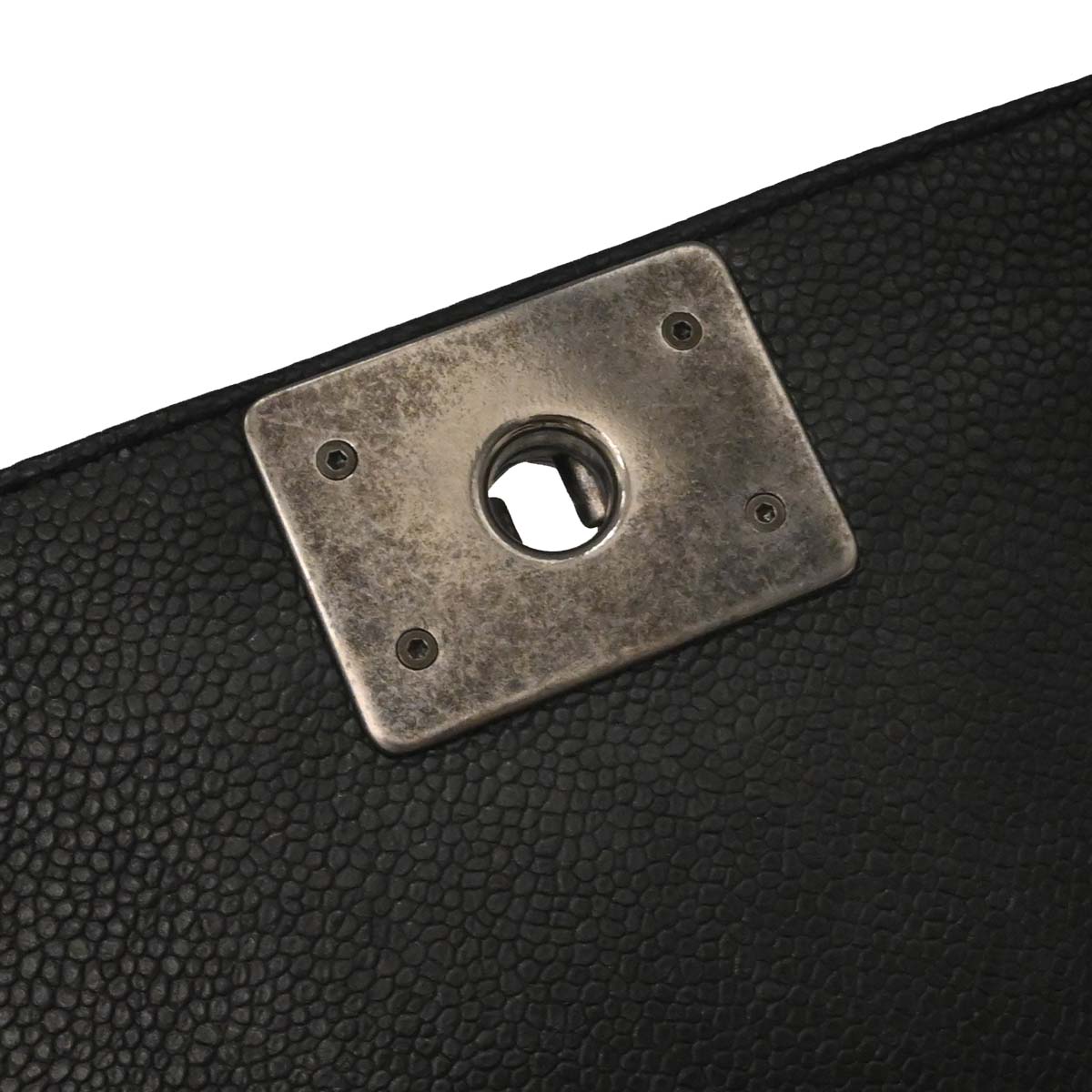 Boy Chanel 2013-2014 Black Caviar Tweed Medium Shoulder Bag