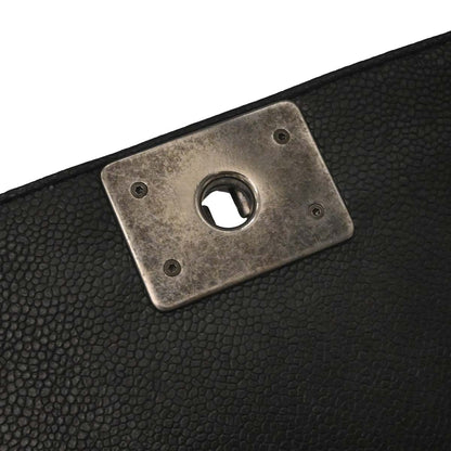 Boy Chanel 2013-2014 Black Caviar Tweed Medium Shoulder Bag