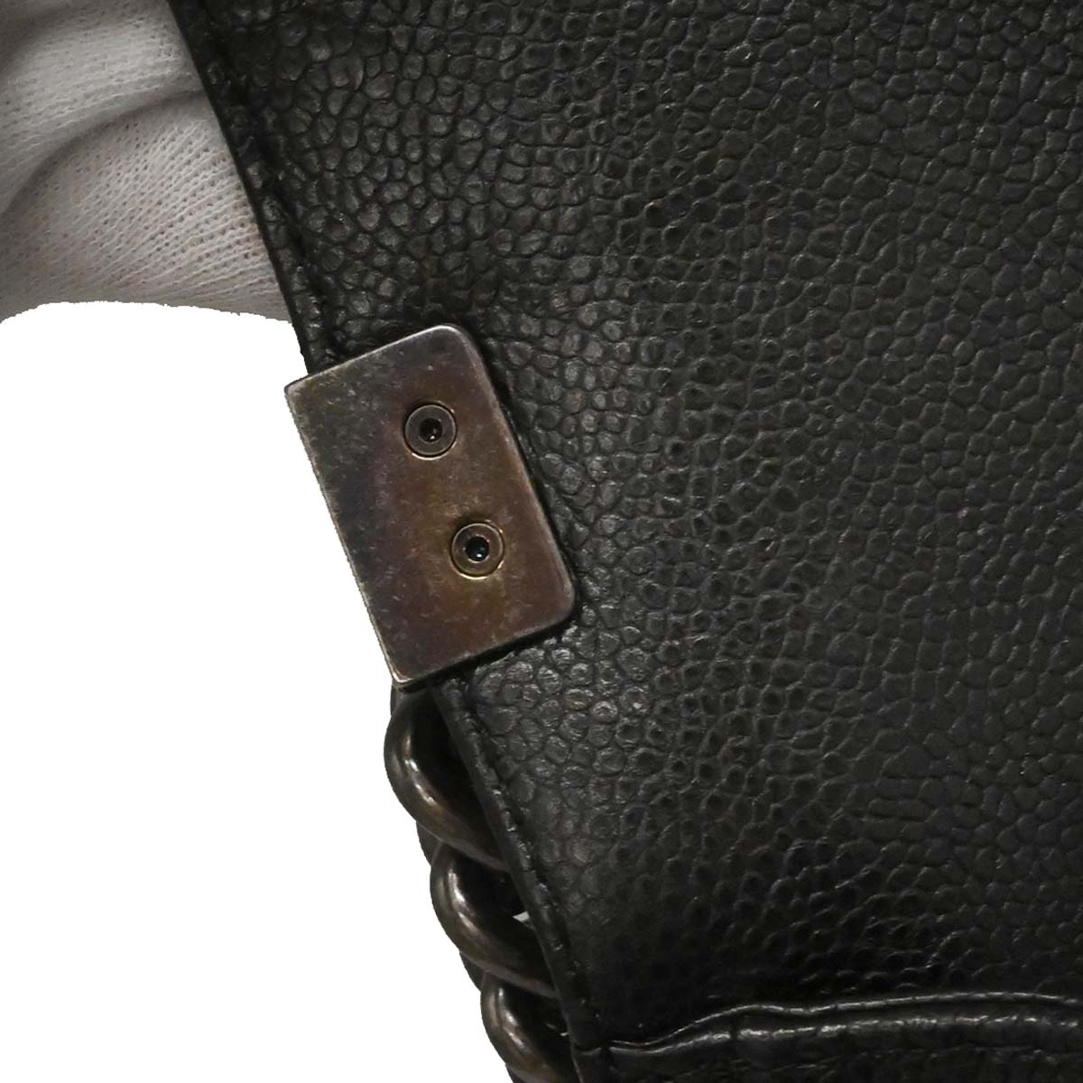 Boy Chanel 2013-2014 Black Caviar Tweed Medium Shoulder Bag