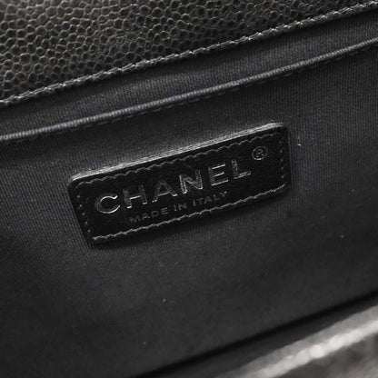 Boy Chanel 2013-2014 Black Caviar Tweed Medium Shoulder Bag