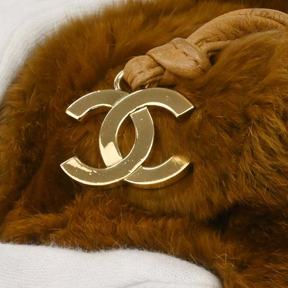 Chanel 2005-2006 Brown Lapin Fur Drawstring Shoulder Bag