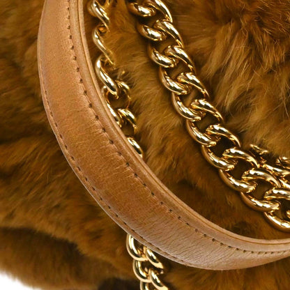 Chanel 2005-2006 Brown Lapin Fur Drawstring Shoulder Bag