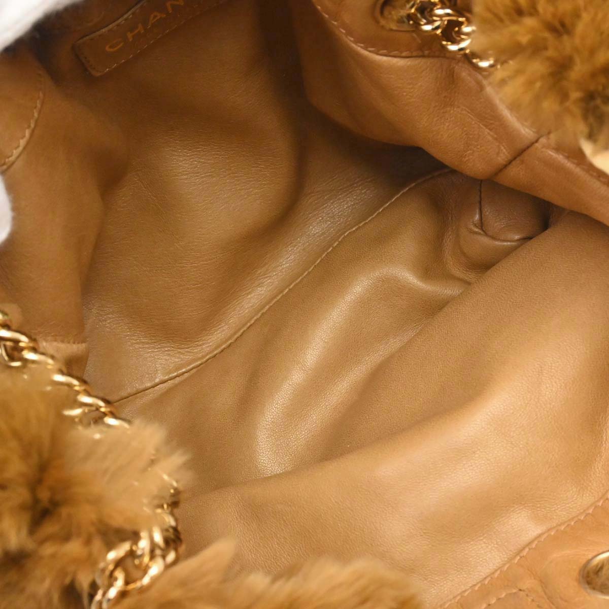 Chanel 2005-2006 Brown Lapin Fur Drawstring Shoulder Bag