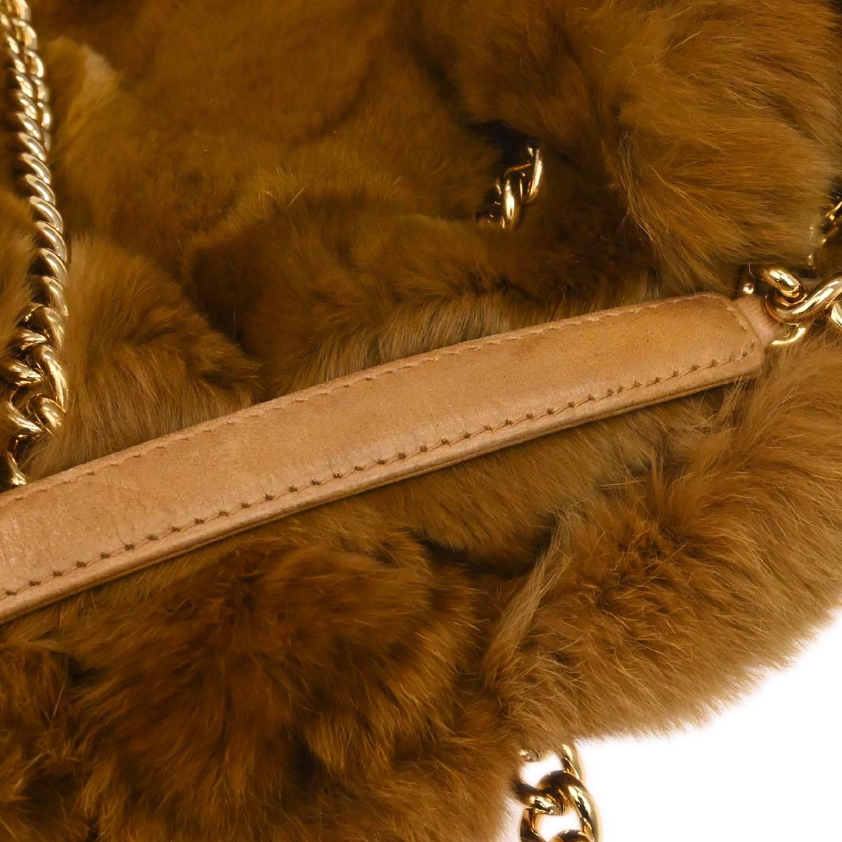 Chanel 2005-2006 Brown Lapin Fur Drawstring Shoulder Bag