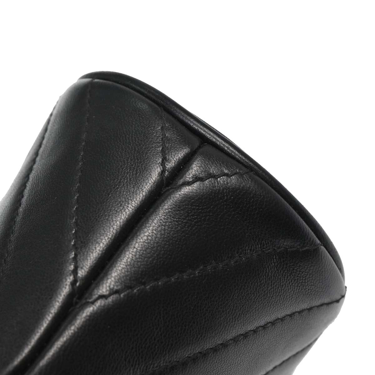 Chanel Black Lambskin Chevron Handbag