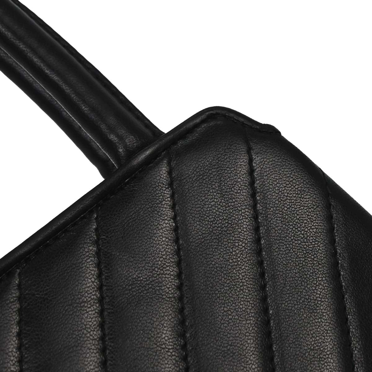 Chanel Black Lambskin Chevron Handbag