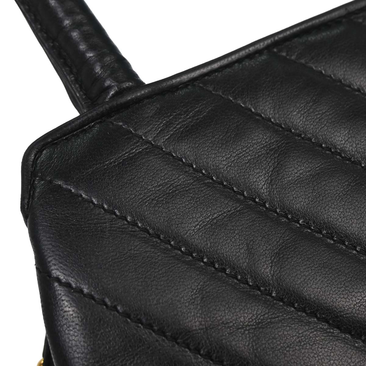 Chanel Black Lambskin Chevron Handbag