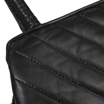 Chanel Black Lambskin Chevron Handbag