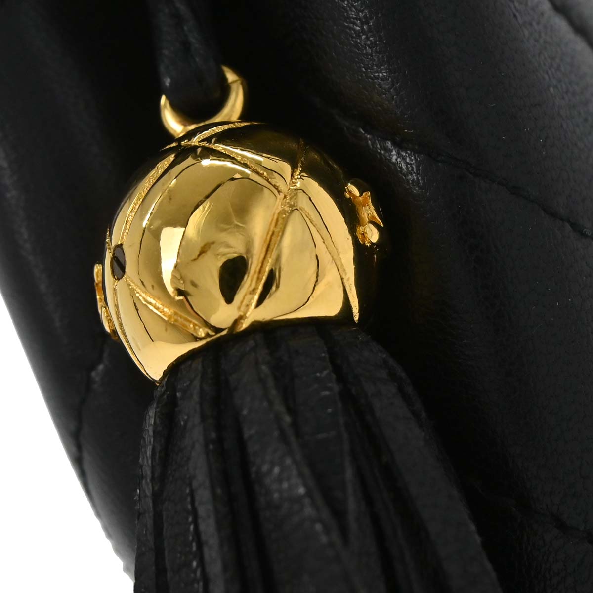 Chanel Black Lambskin Chevron Handbag