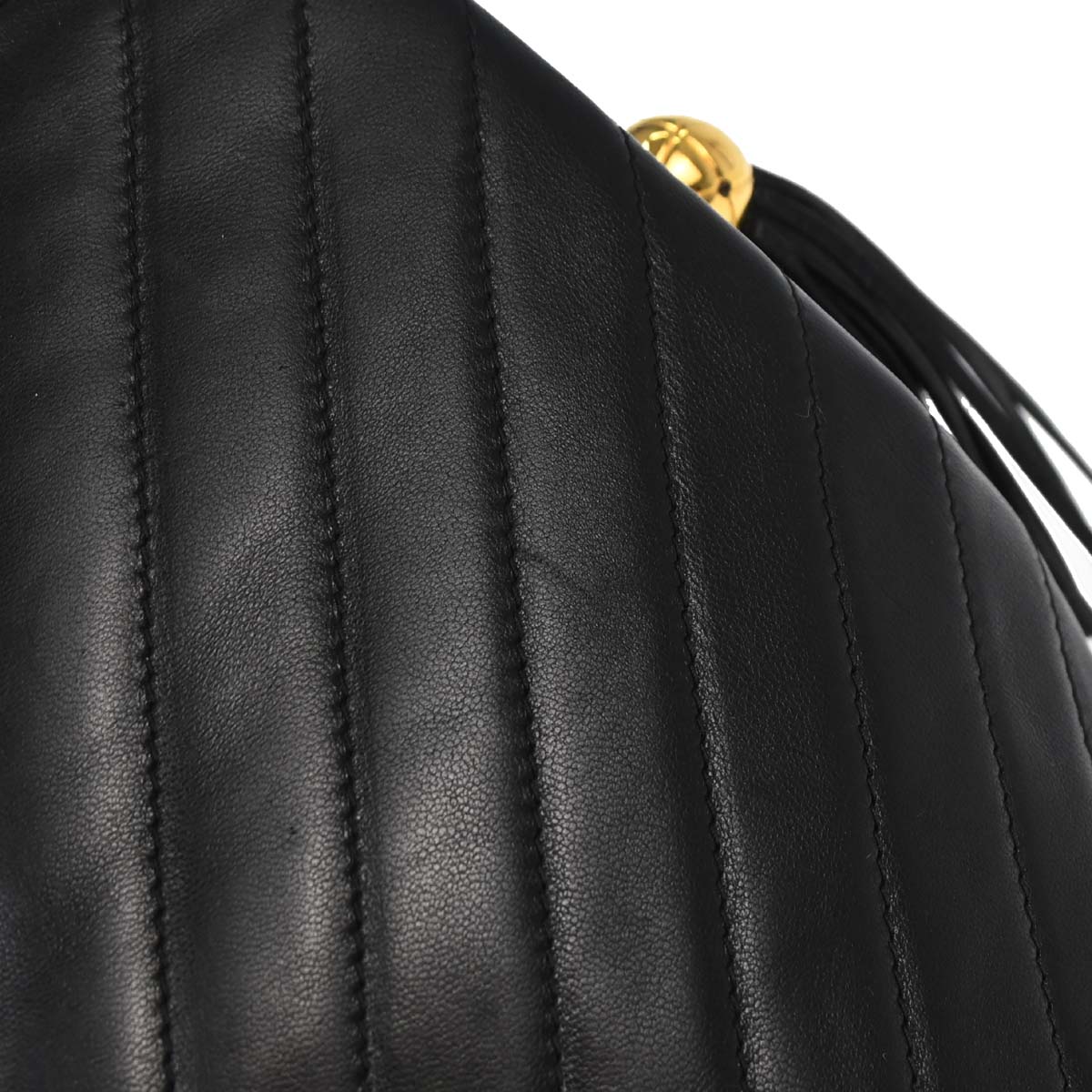 Chanel Black Lambskin Chevron Handbag