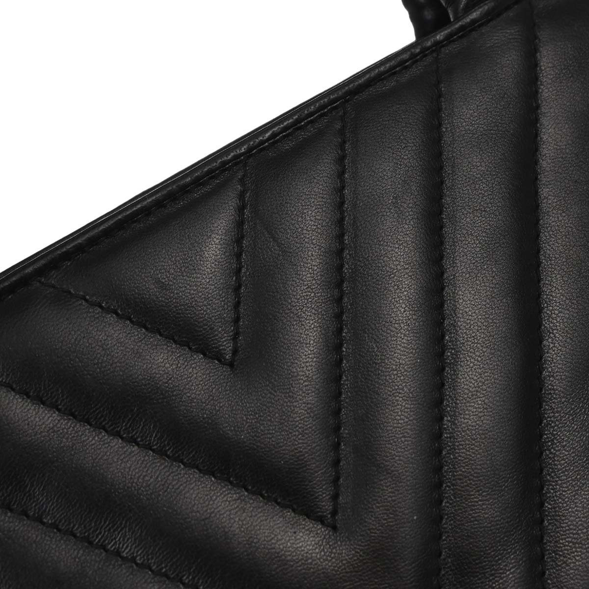 Chanel Black Lambskin Chevron Handbag