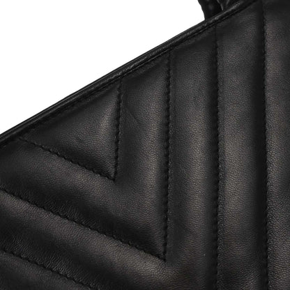 Chanel Black Lambskin Chevron Handbag