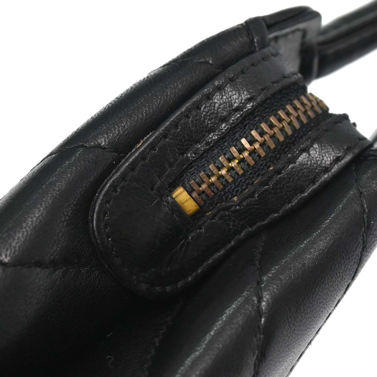 Chanel Black Lambskin Chevron Handbag