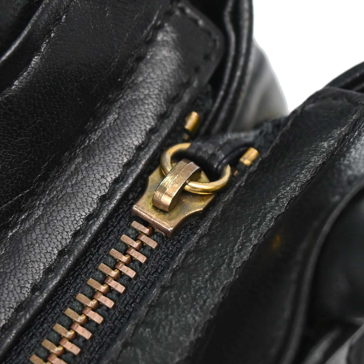 Chanel Black Lambskin Chevron Handbag