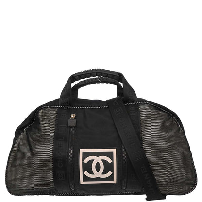 Chanel 2005-2006 Black Nylon Sport Line Duffle 2way Shoulder Handbag