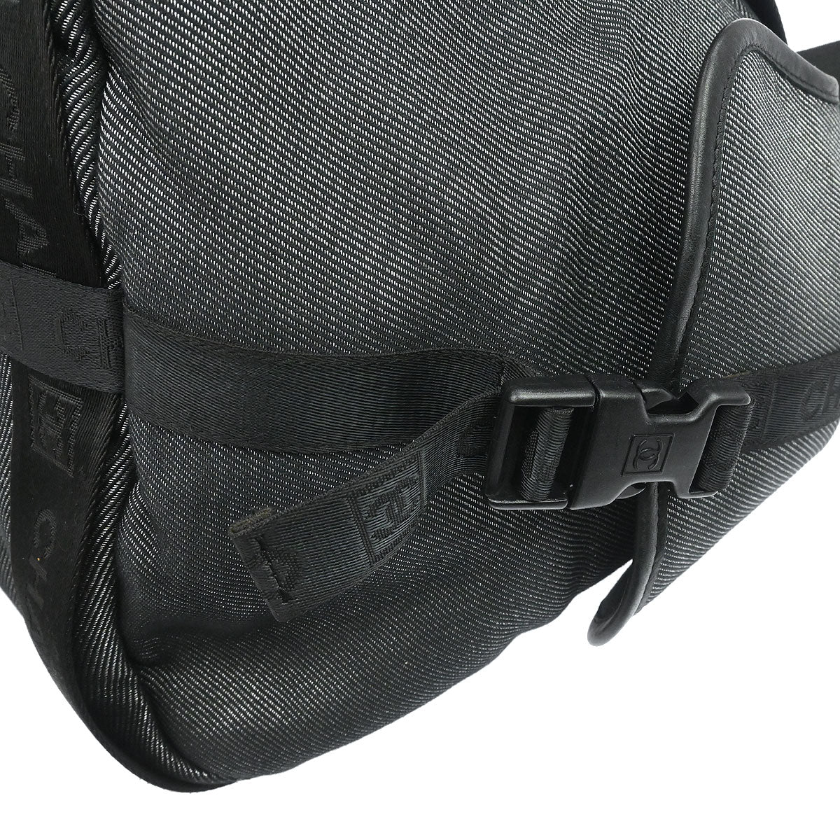 Chanel 2005-2006 Black Canvas Sport Line Duffle 2way Shoulder Handbag