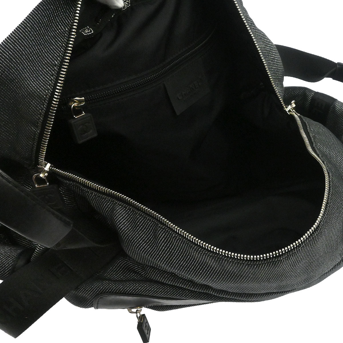Chanel 2005-2006 Black Canvas Sport Line Duffle 2way Shoulder Handbag