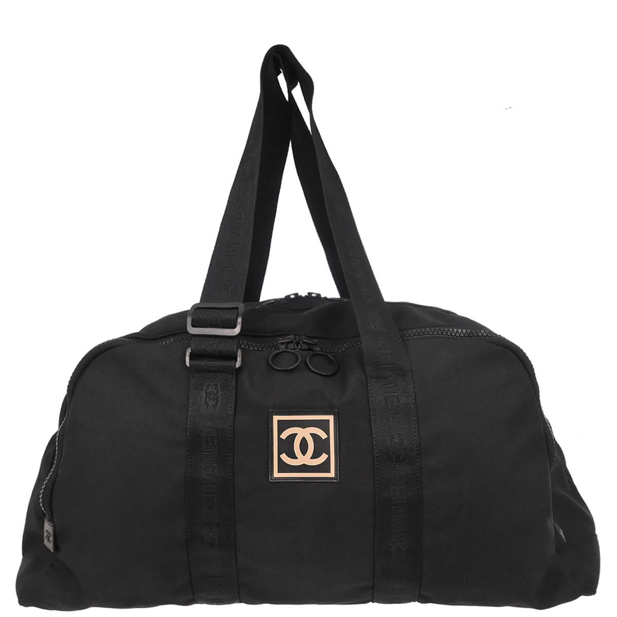 Chanel 2003-2004 Black Nylon Sport Line Duffle Gym Handbag