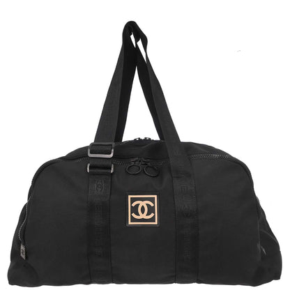 Chanel 2003-2004 Black Nylon Sport Line Duffle Gym Handbag